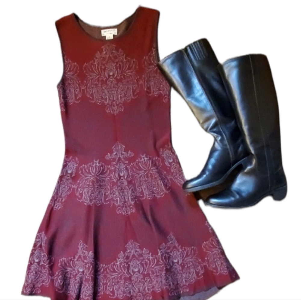 Max‎ Studio Specialty Products Womans Burgundy Sweater Sleeveless Dress Size Med